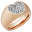 Swarovski Even Wide Rose Gold Plated Clear Crystal Pavé Heart Womens Ring Size 8 / 58 - 5221551 - WAB - Shipping Dept.