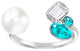 Swarovski Extra Medium Rhodium Plated Crystals & Crystal Pearl Open Shank Womens Ring Size 8 / 58 - 5221599 - WAB - Shipping Dept.