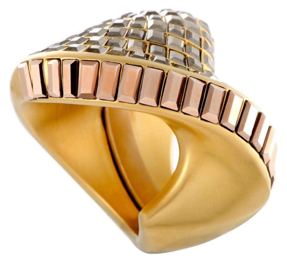 Swarovski Film Yellow Gold Plated Metallic Crystals Womens Ring Size 6 - 7 / 52 - 55 - 5237788 - WAB - Shipping Dept.