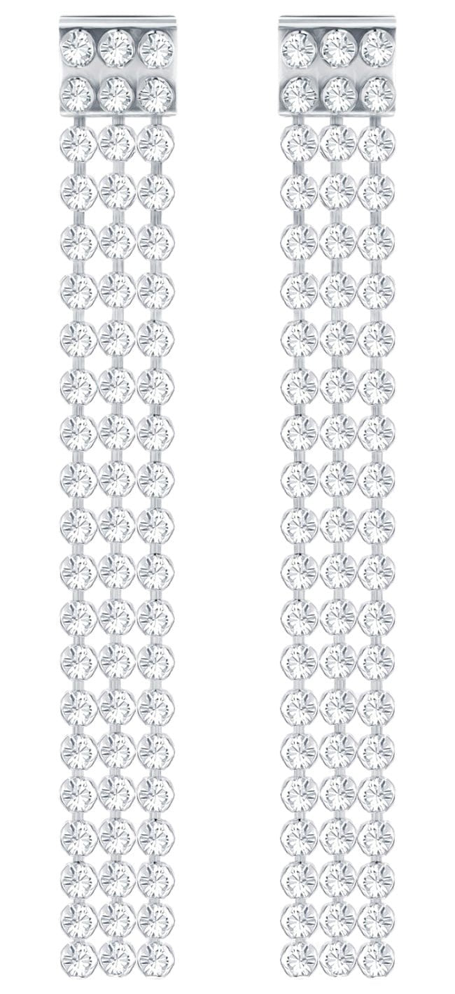 Swarovski Fit Palladium Plated Crystals Pierced Long Drop Earrings 5293087 - WAB - Shipping Dept.