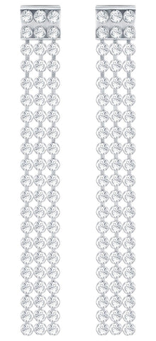 Swarovski Fit Palladium Plated Crystals Pierced Long Drop Earrings 5293087 - WAB - Shipping Dept.