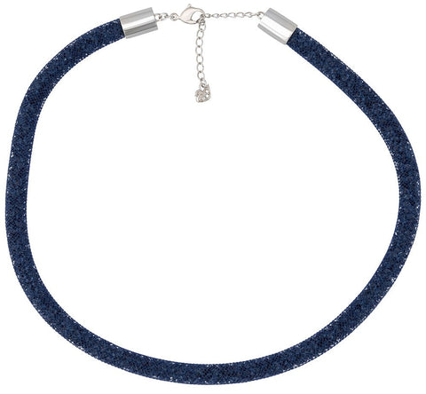 Swarovski Stardust Dark Blue Nylon Fishnet Tube Crystal Necklace for Women 5127503 - WAB - Shipping Dept.