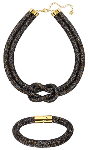 Swarovski Stardust Exclusive Edition 5184480 Black and Gold Set of Necklace and Bracelet for Women - WAB - Shipping Dept.