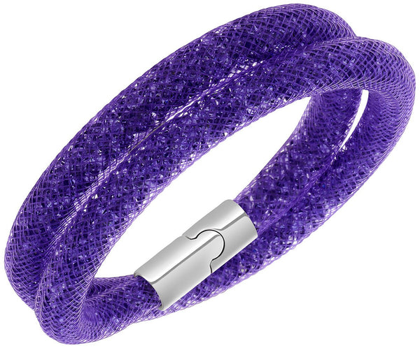 Swarovski Stardust Purple Crystal Filled Nylon Tube with Magnetic Clasp 5089834 Double Bracelet / Choker for Women - Watches & Beyond