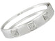 Swarovski Tactic Rhodium Plated Stainless Steel 5033035 Crystal Pavé Hinge Bangle for Women Medium - WAB - Shipping Dept.