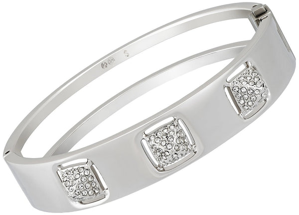 Swarovski Tactic Rhodium Plated Stainless Steel Crystal Pavé Hinge Bangle for Women Small 5033034 - WAB - Shipping Dept.