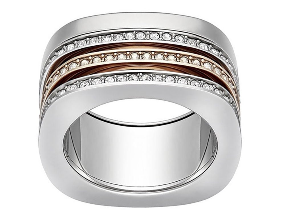 Swarovski Vio Rhodium & Rose Gold Plated Crystals Womens Ring Size 7 / 55 - 5152856 - WAB - Shipping Dept.