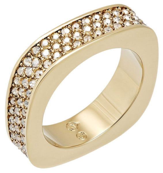 Swarovski Vio Yellow Gold Plated Golden Crystal Pavé Womens Ring Size 8 / 58 - 5139701 - WAB - Shipping Dept.