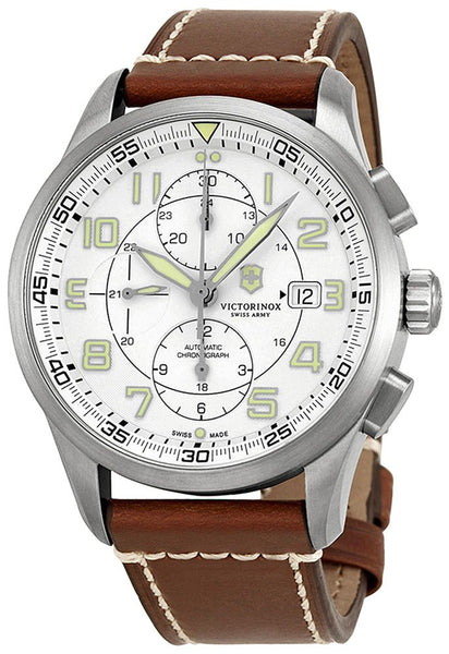 Swiss Army Airboss Mechanical Automatic Chronograph Steel Mens Watch Date 241598 - WAB - Shipping Dept.