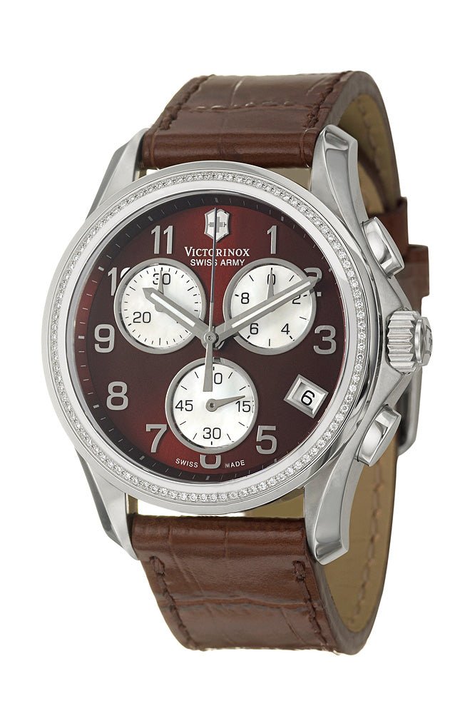 Swiss Army Chrono Classic Steel Womens Strap Watch Quartz Brown & MOP Dial 241420 - WAB - Shipping Dept.