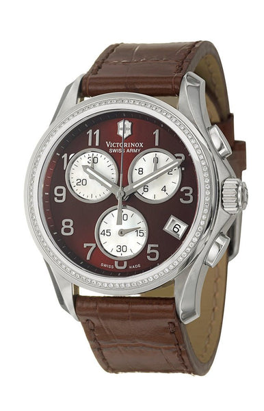 Swiss Army Chrono Classic Steel Womens Strap Watch Quartz Brown & MOP Dial 241420 - WAB - Shipping Dept.