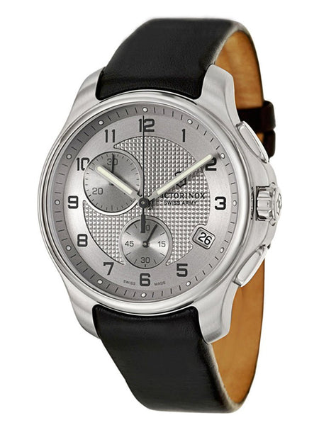 Swiss Army Classic Officer's Chronograph Stainless Steel Mens Strap Watch Silver Dial 241553 - WAB - Shipping Dept.