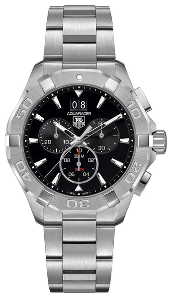 TAG Heuer Aquaracer Chronograph Stainless Steel Black Dial Date Divers Quartz Mens Watch CAY1110.BA0927 - WAB - Shipping Dept.