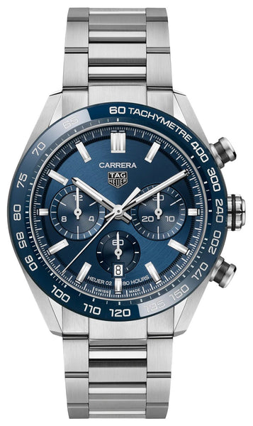 TAG Heuer Carrera Automatic Chronograph Stainless Steel Blue Dial Date Mens Watch CBN2A1A.BA0643 - WAB - Shipping Dept.