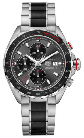 TAG Heuer Formula 1 Automatic Chronograph Stainless Steel & Ceramic Gray Dial Date Divers Mens Watch CAZ2012.BA0970 - WAB - Shipping Dept.