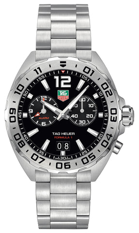 TAG Heuer Formula 1 Stainless Steel Black Dial Date Alarm Divers Quartz Mens Watch WAZ111A.BA0875 - WAB - Shipping Dept.