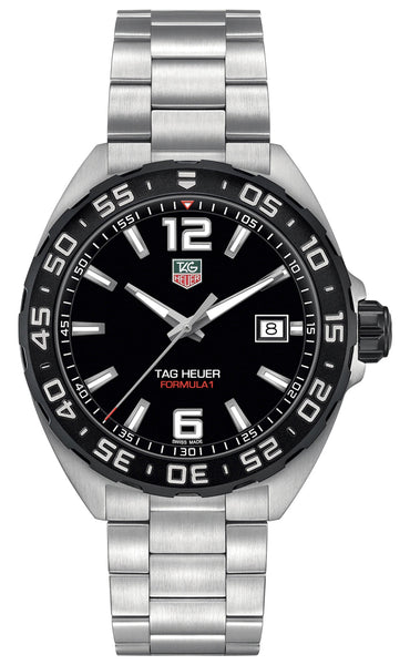 TAG Heuer Formula 1 Stainless Steel Black Dial Date Divers Quartz Mens Watch WAZ1110.BA0875 - WAB - Shipping Dept.