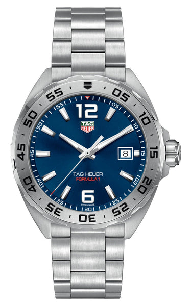 TAG Heuer Formula 1 Stainless Steel Blue Dial Date Divers Quartz Mens Watch WAZ1118.BA0875 - WAB - Shipping Dept.