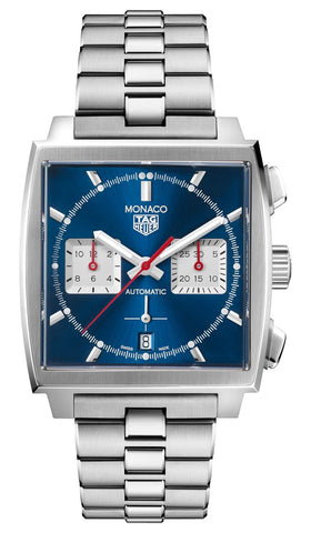 TAG Heuer Monaco Automatic Chronograph Stainless Steel Blue Dial Date Mens Watch CBL2111.BA0644 - WAB - Shipping Dept.