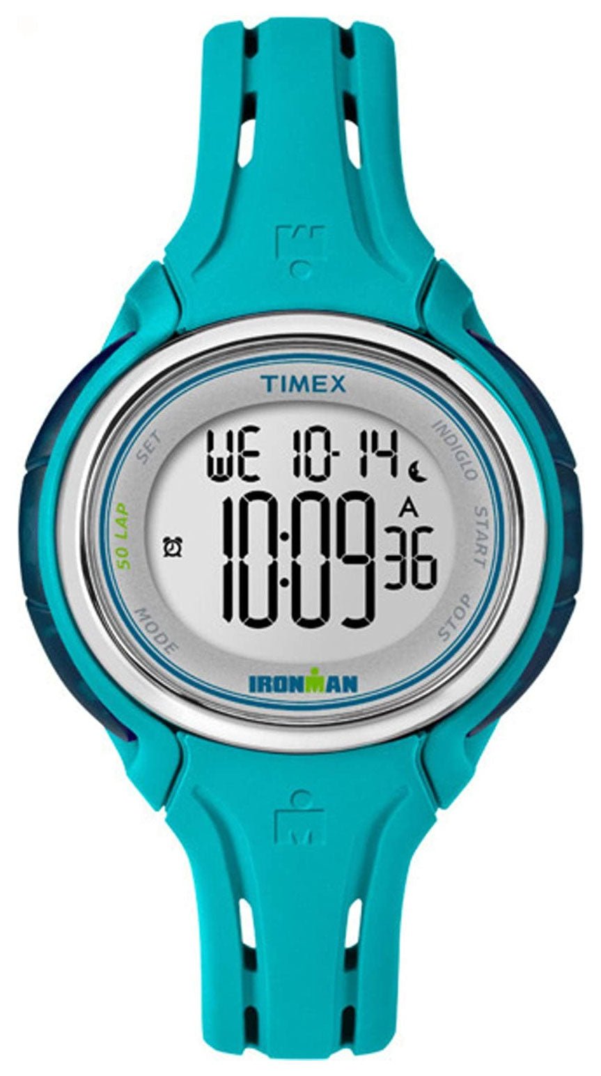 Timex Ironman Sleek 50 Light Blue Resin Gray Dial Silicone Strap Digital Quartz Unisex Watch TW5K90600 - WAB - Shipping Dept.