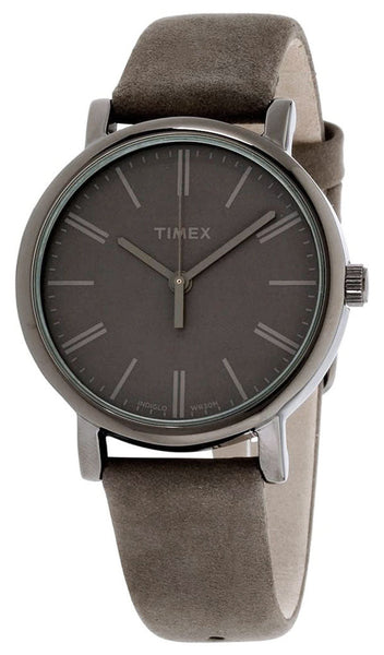 Timex Originals Gray Brass Gray Dial Gray Leather Strap Quartz Womens Watch TW2P96400 - WAB - Shipping Dept.