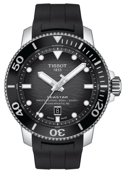 Tissot T - Sport Seastar 2000 Professional Powermatic 80 Automatic Gray Dial Black Rubber Strap Date Divers Mens Watch T120.607.17.441.00 - WAB - Shipping Dept.