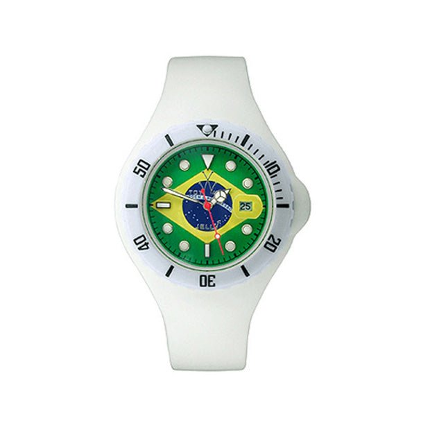 ToyWatch Jelly Flag Brazil Only Time Unisex Plasteramic & White Rubber Watch JYF05BR - WAB - Shipping Dept.