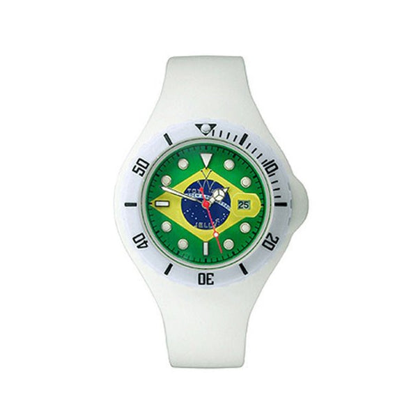 ToyWatch Jelly Flag Brazil Only Time Unisex Plasteramic & White Rubber Watch JYF05BR - WAB - Shipping Dept.