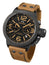 TW Steel Canteen Chronograph Black PVD Black Dial Brown Leather Strap Date Quartz Mens Watch CS43 - WAB - Shipping Dept.