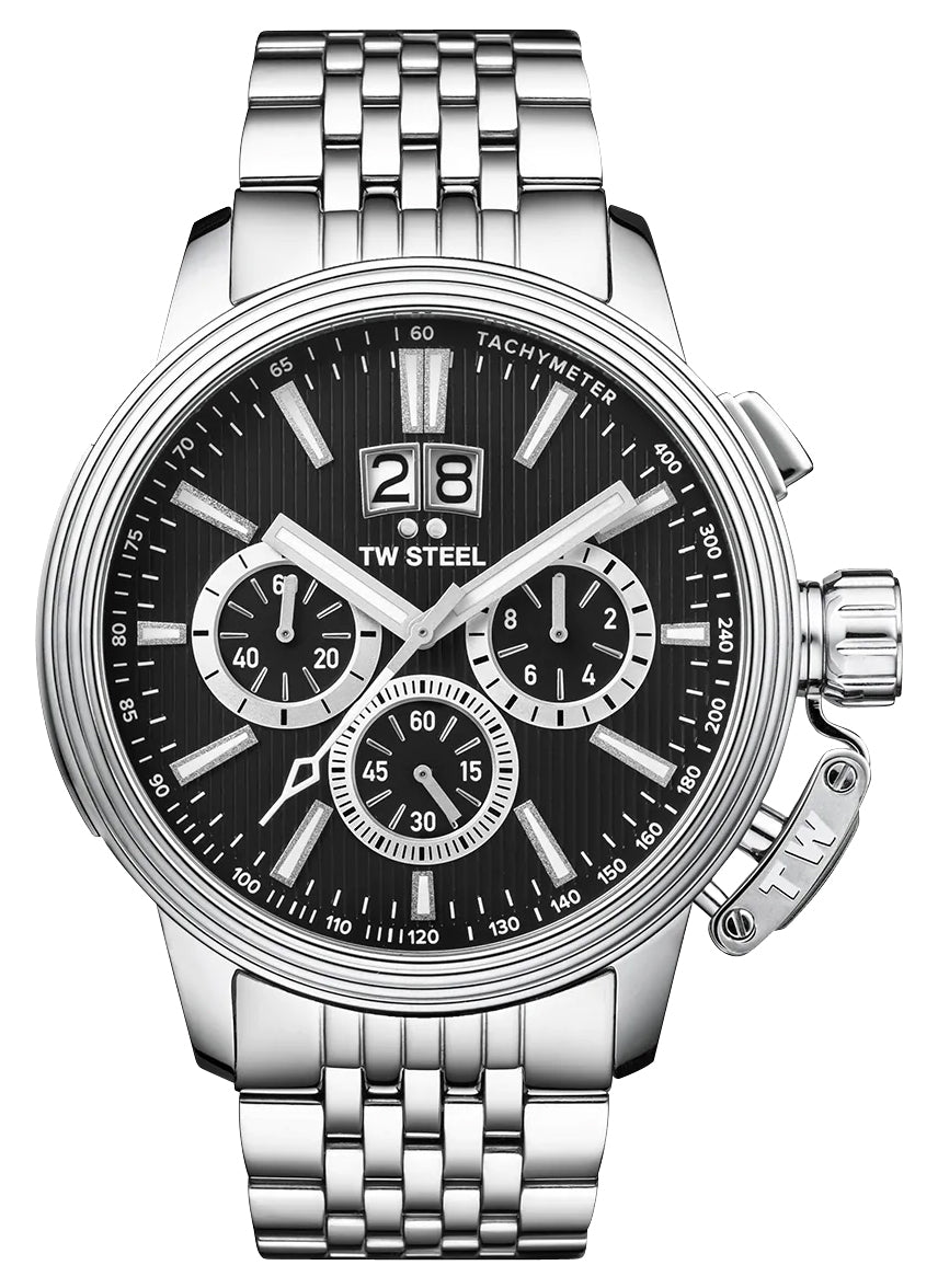 TW Steel CEO Adesso Chronograph Stainless Steel Black Dial Date Quartz Mens Watch CE7020 - WAB - Shipping Dept.