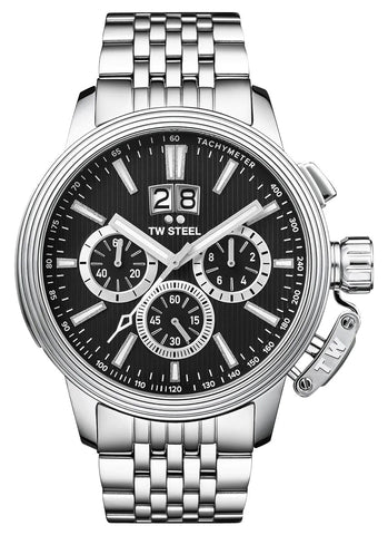 TW Steel CEO Adesso Chronograph Stainless Steel Black Dial Date Quartz Mens Watch CE7020 - WAB - Shipping Dept.