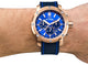 TW Steel Grandeur Tech Chronograph Rose Gold PVD Blue Dial Blue Silicon Strap Date Quartz Mens Watch TS3 - WAB - Shipping Dept.