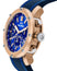 TW Steel Grandeur Tech Chronograph Rose Gold PVD Blue Dial Blue Silicon Strap Date Quartz Mens Watch TS3 - WAB - Shipping Dept.