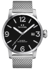 送料無料MS12 TW Steel Maverick Herreur並行輸入 TW Steel Maverick Stainless Steel Black Dial Date Quartz Mens Watch MB