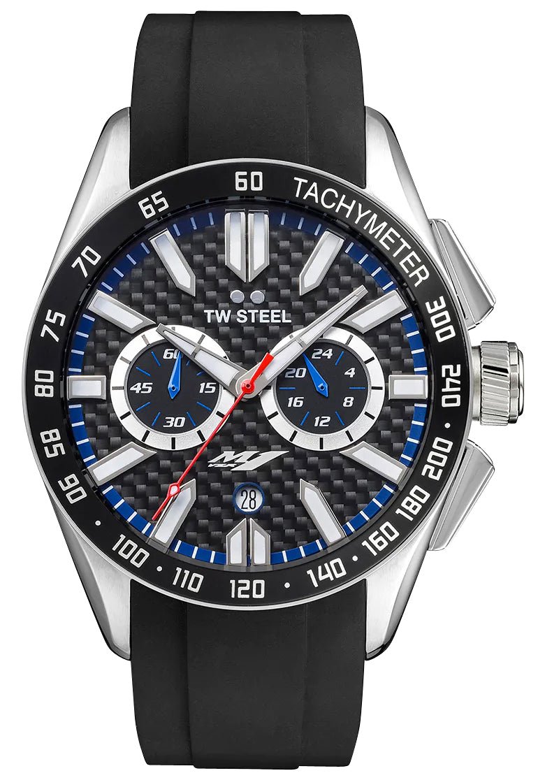 TW Steel Yamaha Factory Racing Special Edition Chronograph Stainless Steel Black Dial Black Rubber Strap Date Quartz Mens Watch GS2 - WAB - Shipping Dept.