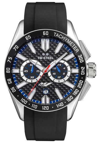 TW Steel Yamaha Factory Racing Special Edition Chronograph Stainless Steel Black Dial Black Rubber Strap Date Quartz Mens Watch GS2 - WAB - Shipping Dept.