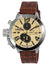 U - Boat Classico Tungsteno CAS2 Automatic Chronograph Stainless Steel Beige Dial Brown Leather Strap Date Mens Watch 9568 - Watches & Beyond