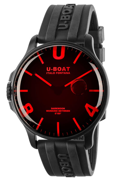 U - Boat Darkmoon Black PVD Black Dial Black Rubber Strap Quartz Mens Watch 8466 - WAB - Shipping Dept.