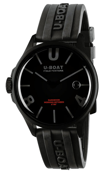 U - Boat Darkmoon Black PVD Black Dial Black Rubber Strap Quartz Mens Watch 9545 - WAB - Shipping Dept.