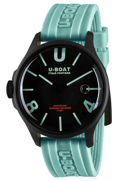 U - Boat Darkmoon Black PVD Black Dial Blue Silicon Strap Quartz Mens Watch 9526 - WAB - Shipping Dept.