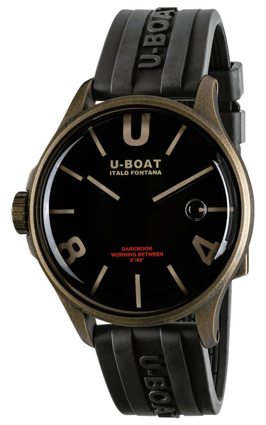 U - Boat Darkmoon Bronze PVD Black Dial Black Rubber Strap Quartz Mens Watch 9548 - WAB - Shipping Dept.