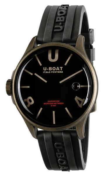 U - Boat Darkmoon Bronze PVD Black Dial Black Rubber Strap Quartz Mens Watch 9549 - WAB - Shipping Dept.