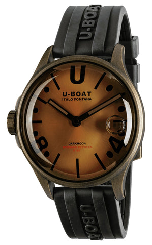 U - Boat Darkmoon Bronze PVD Bronze Dial Black Rubber Strap Quartz Mens Watch 9546 - WAB - Shipping Dept.