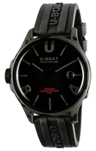 U - Boat Darkmoon Camouflage Black PVD Black Dial Black Rubber Strap Quartz Mens Watch 9553 - WAB - Shipping Dept.