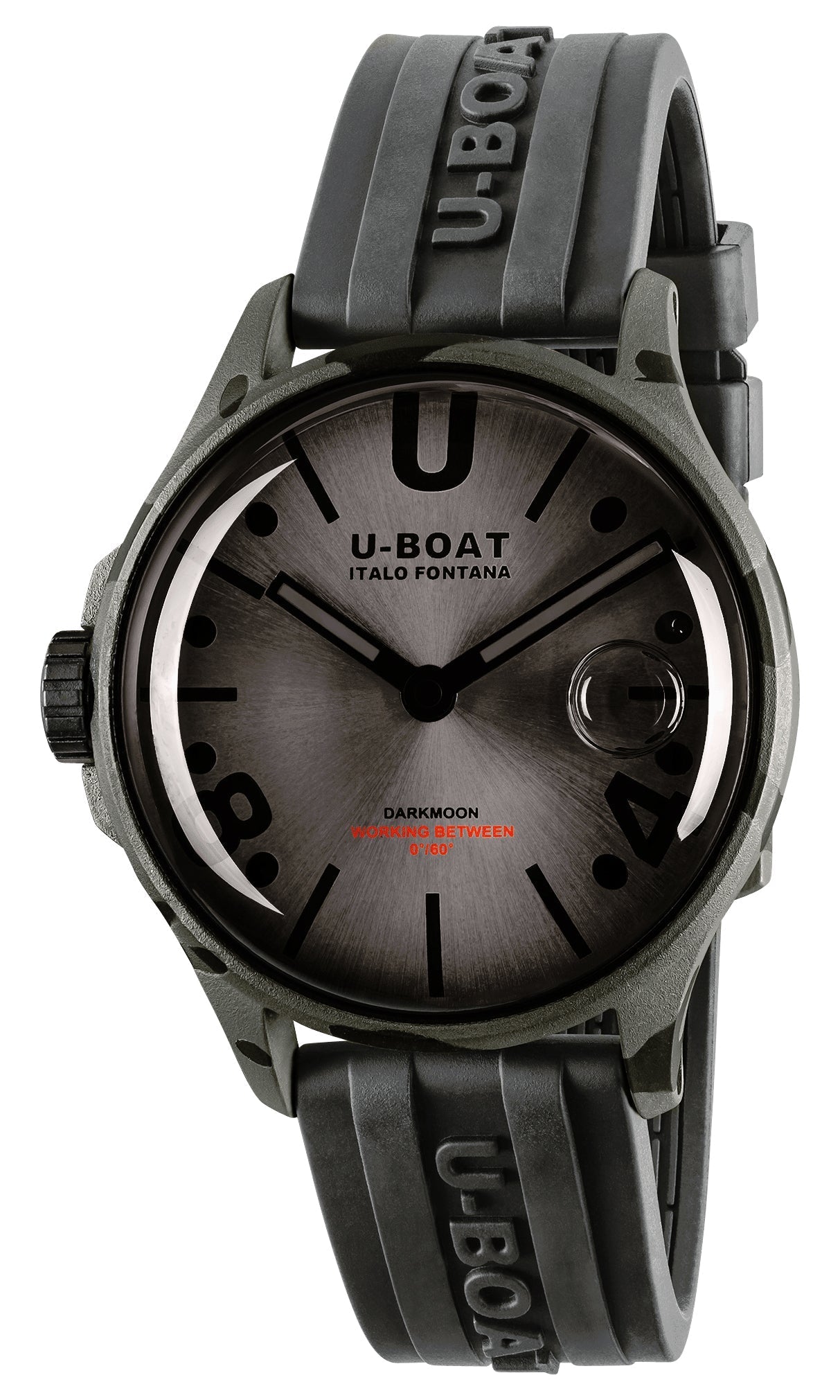 U - Boat Darkmoon Camouflage Black PVD Gray Dial Black Rubber Strap Quartz Mens Watch 9551 - WAB - Shipping Dept.