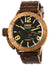 U - Boat Sommerso Automatic Bronze Black Dial Brown Leather Strap Date Divers Mens Watch 8486 - Watches & Beyond