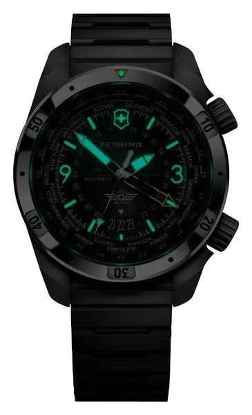 Victorinox Swiss Army Air Pro Automatic GMT Worldtimer Stainless Steel