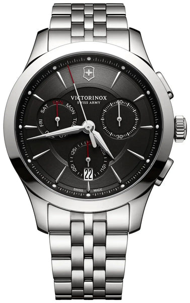 Victorinox Swiss Army Alliance Chronograph Stainless Steel Black Dial Date Mens Watch 241745 - WAB - Shipping Dept.