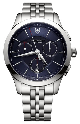 Victorinox Swiss Army Alliance Chronograph Stainless Steel Blue Dial Day/Date Quartz Mens Watch 241746 - WAB - Shipping Dept.