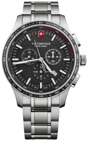 Victorinox Swiss Army Alliance Sport Chronograph Stainless Steel Black Dial Date Mens Watch 241816 - WAB - Shipping Dept.